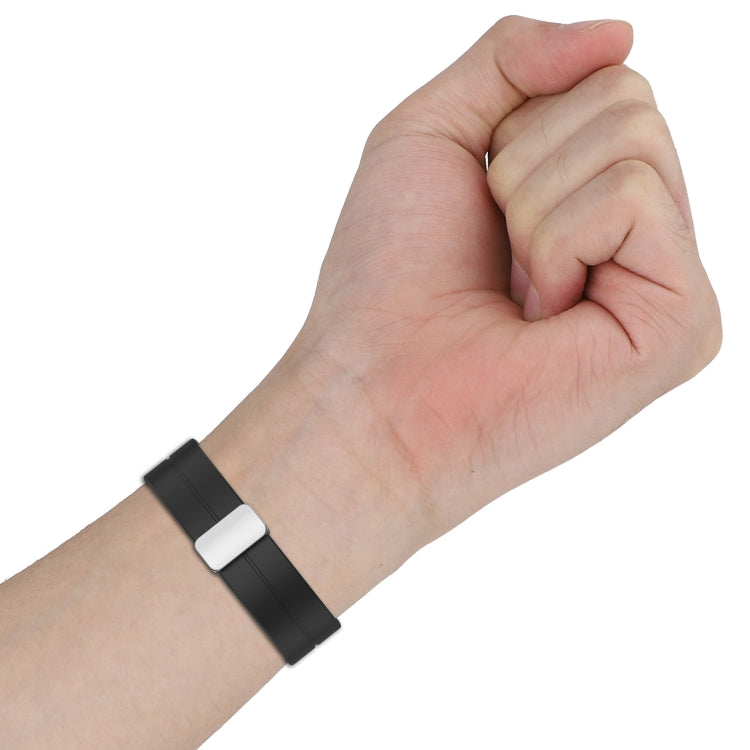 For Amazfit GTR 4 Magnetic Fold Clasp Silver Buckle Silicone Watch Band(Light Grey) -  by PMC TechLife | Online Shopping South Africa | PMC TechLife