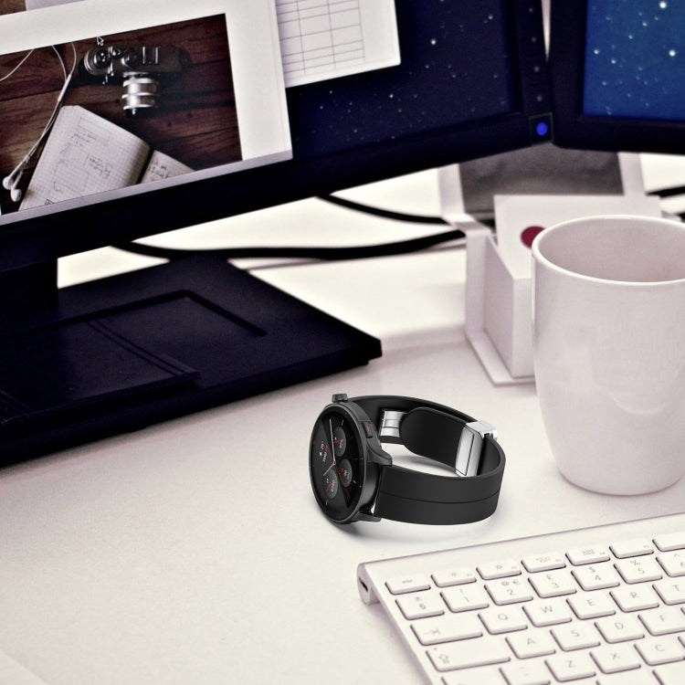 For Amazfit GTR 4 Magnetic Fold Clasp Silver Buckle Silicone Watch Band(Starlight Color) - Smart Wear by PMC TechLife | Online Shopping South Africa | PMC TechLife