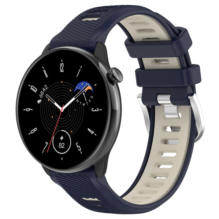 For Amazfit GTR Mini 20mm Cross Texture Two Color Silicone Stainless Steel Buckle Watch Band(Midnight Blue Starlight) -  by PMC TechLife | Online Shopping South Africa | PMC TechLife