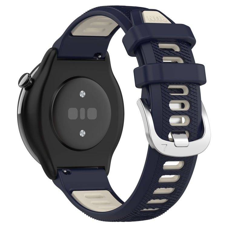 For Amazfit GTR Mini 20mm Cross Texture Two Color Silicone Stainless Steel Buckle Watch Band(Midnight Blue Starlight) -  by PMC TechLife | Online Shopping South Africa | PMC TechLife