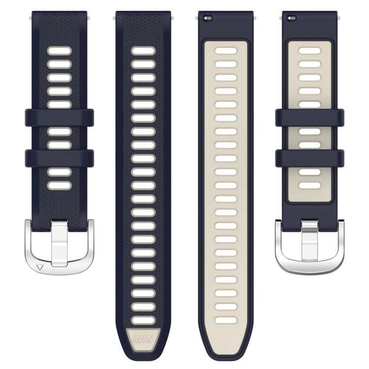 For Amazfit GTR Mini 20mm Cross Texture Two Color Silicone Stainless Steel Buckle Watch Band(Midnight Blue Starlight) -  by PMC TechLife | Online Shopping South Africa | PMC TechLife