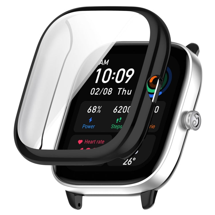 For Amazfit GTS4 Mini Full Coverage TPU Electroplating Watch Protective Case(Black) - Smart Wear by PMC TechLife | Online Shopping South Africa | PMC TechLife