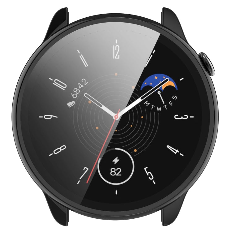 For Amazfit GTR Mini PC + Tempered Film Integrated Watch Protective Case(Black) -  by PMC TechLife | Online Shopping South Africa | PMC TechLife
