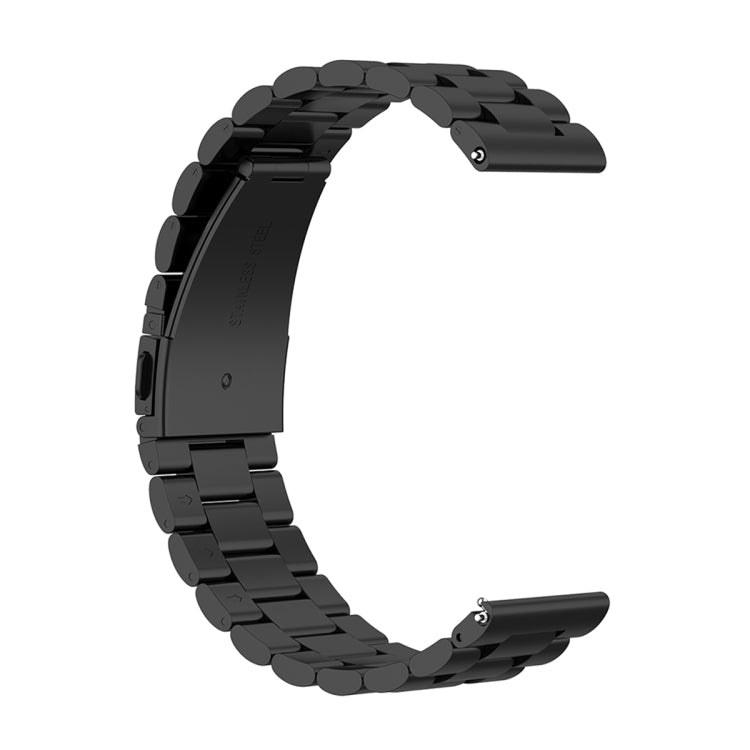 For Honor Watch GS 3i 22mm Three Bead Stainless Steel Metal Watch Band(Black) -  by PMC TechLife | Online Shopping South Africa | PMC TechLife