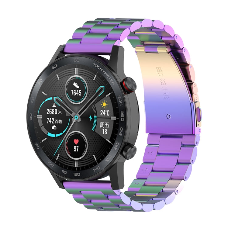 For Honor Watch GS 3i 22mm Three Bead Stainless Steel Metal Watch Band(Colorful) -  by PMC TechLife | Online Shopping South Africa | PMC TechLife