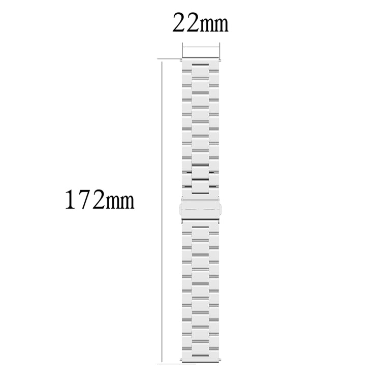 For Honor Watch GS 3i 22mm Three Bead Stainless Steel Metal Watch Band(Black) -  by PMC TechLife | Online Shopping South Africa | PMC TechLife