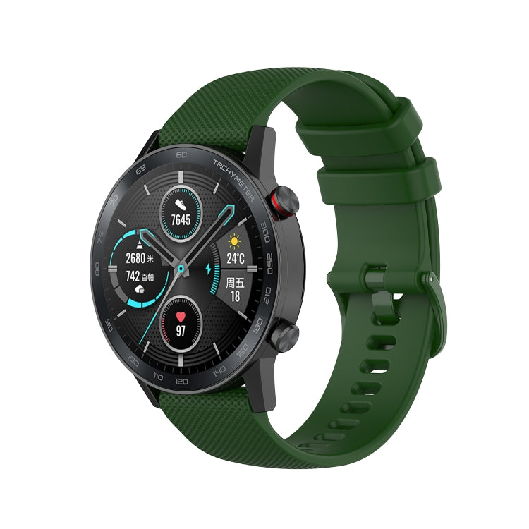 For Honor Watch GS 3i 22mm Small Plaid Texture Silicone Watch Band(Army Green) -  by PMC TechLife | Online Shopping South Africa | PMC TechLife