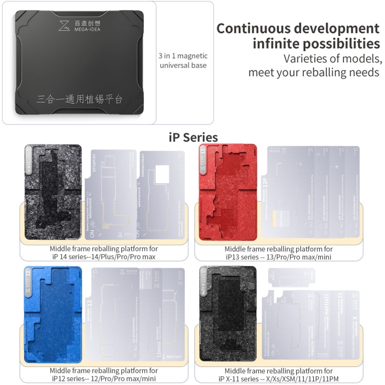 For Huawei Mate 50 Pro B Qianli Mega-idea Multi-functional Middle Frame Positioning BGA Reballing Platform - free shipping - PMC TechLife - Order now!