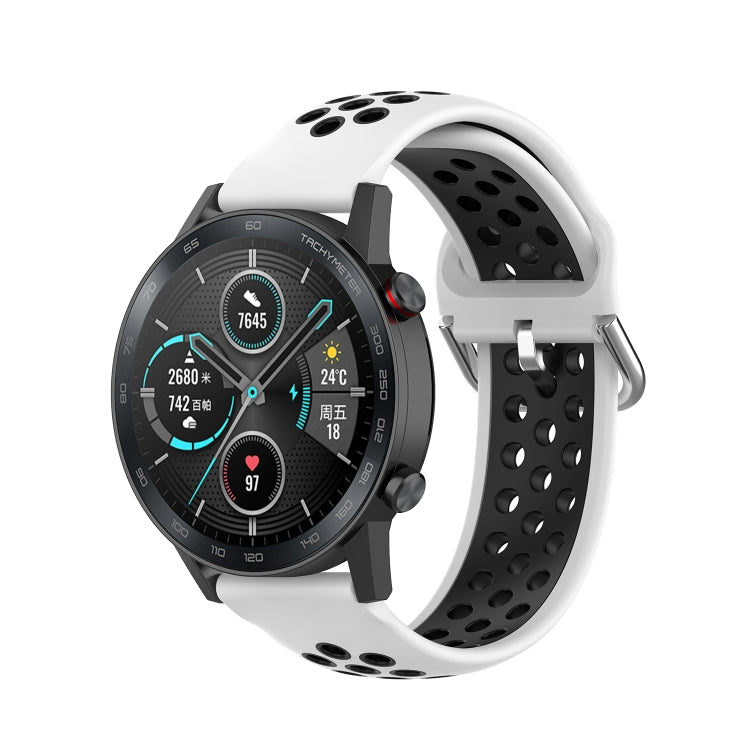 For Honor Watch GS 3i 22mm Sports Two-tone Silicone Watch Band(White Black) -  by PMC TechLife | Online Shopping South Africa | PMC TechLife