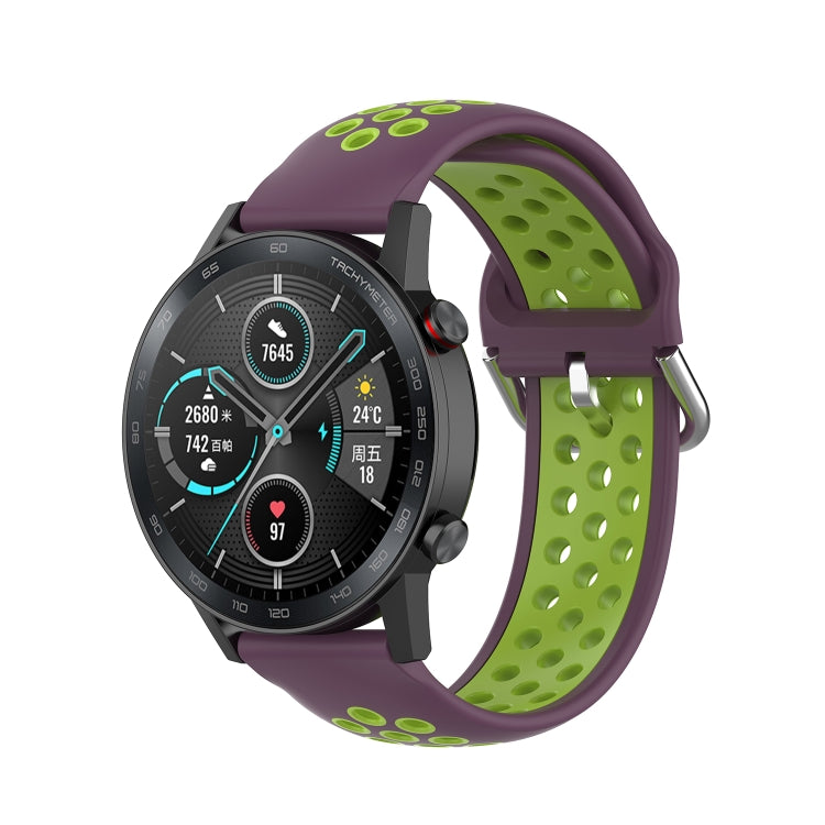 For Honor Watch GS 3i 22mm Sports Two-tone Silicone Watch Band(Purple Lime) -  by PMC TechLife | Online Shopping South Africa | PMC TechLife