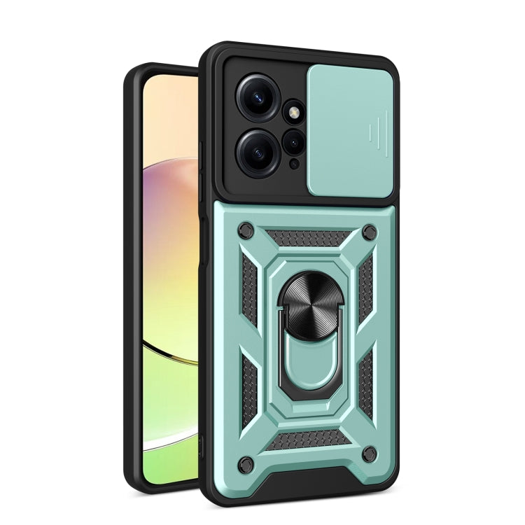 For Xiaomi Redmi Note 12 4G Global Sliding Camera Cover Design Phone Case(Dark Green) - free shipping - PMC TechLife - Order now!