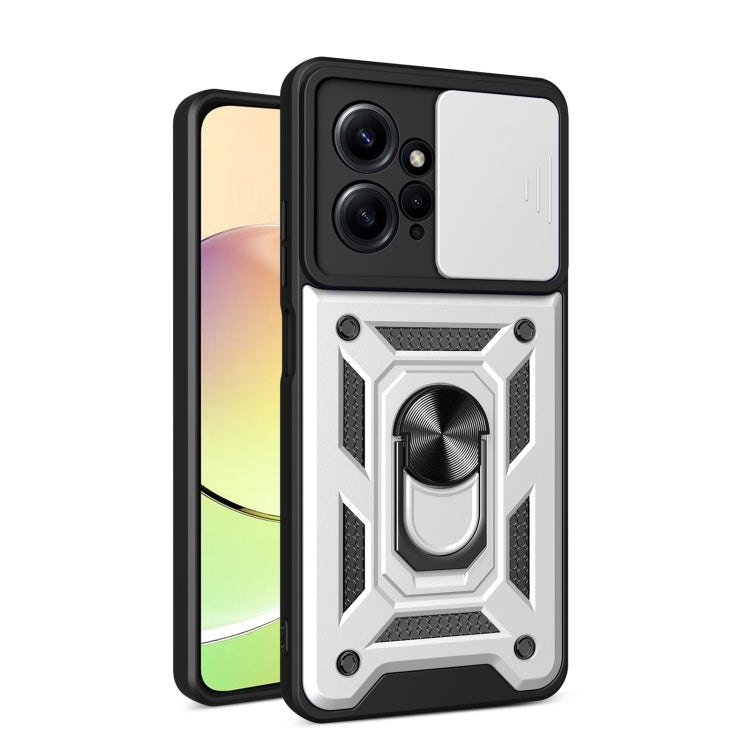 For Xiaomi Redmi Note 12 4G Global Sliding Camera Cover Design Phone Case(Silver) - free shipping - PMC TechLife - Order now!