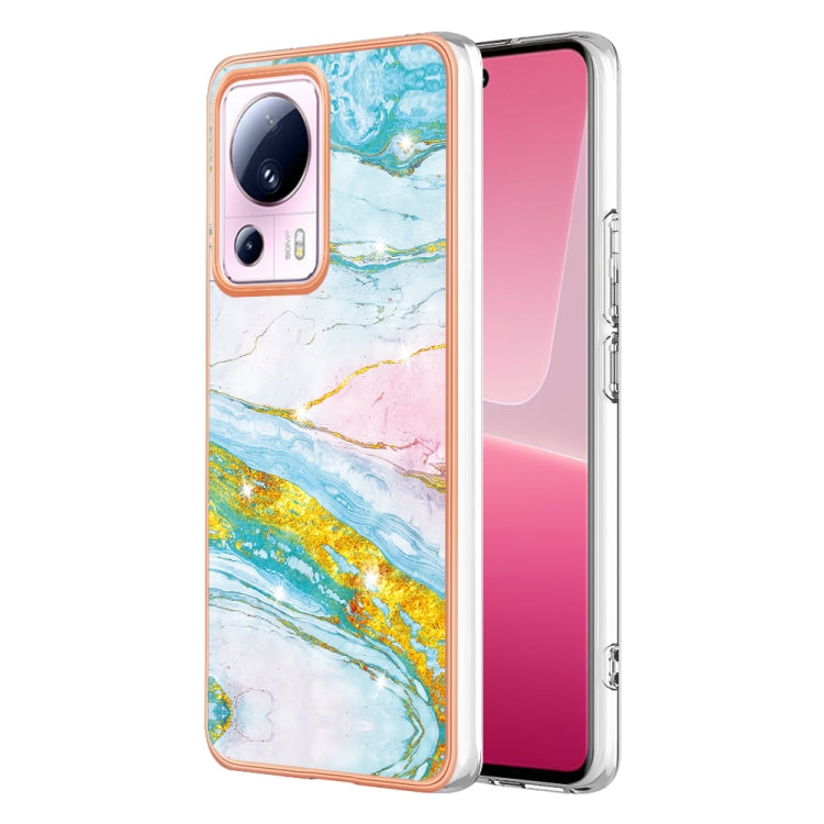 For Xiaomi 13 Lite 5G Electroplating Marble Dual-side IMD Phone Case(Green 004) - free shipping - PMC TechLife - Order now!