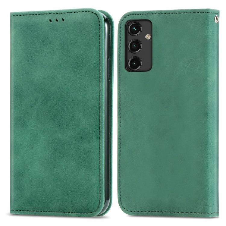 For Samsung Galaxy A14 5G Retro Skin Feel Magnetic Leather Phone Case(Green) - free shipping - PMC TechLife - Order now!