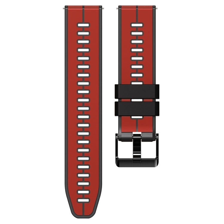 22mm Universal Vertical Line Two-Color Silicone Watch Band(Red+Black) - Smart Wear by PMC TechLife | Online Shopping South Africa | PMC TechLife