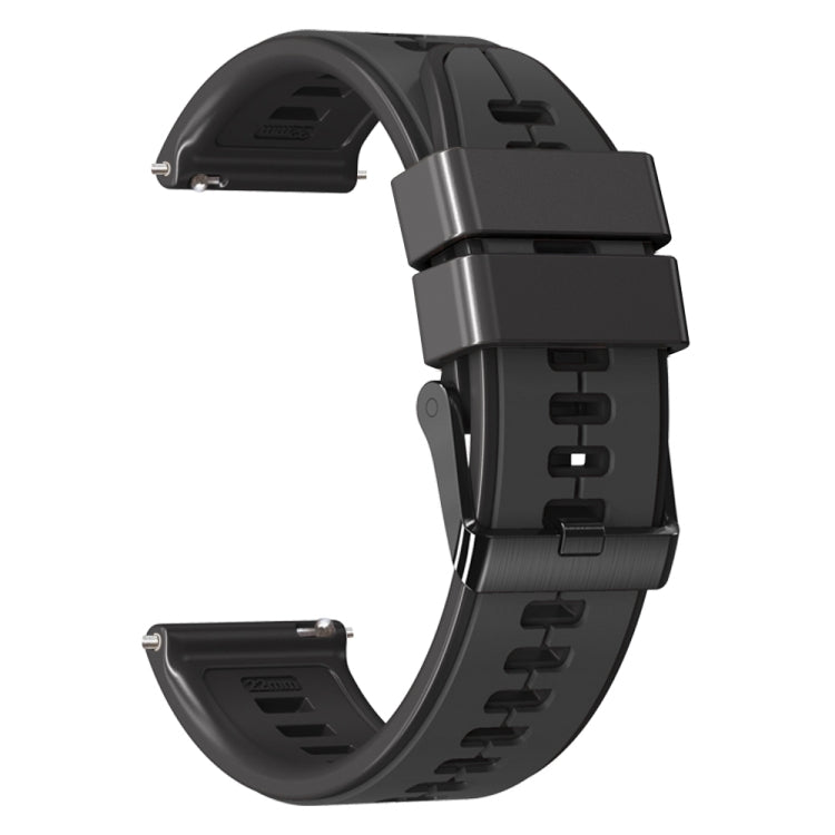 22mm Universal Vertical Line Two-Color Silicone Watch Band(Carbon Gray+Black) - Smart Wear by PMC TechLife | Online Shopping South Africa | PMC TechLife