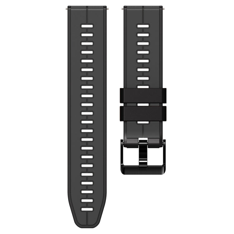 22mm Universal Vertical Line Two-Color Silicone Watch Band(Carbon Gray+Black) - Smart Wear by PMC TechLife | Online Shopping South Africa | PMC TechLife