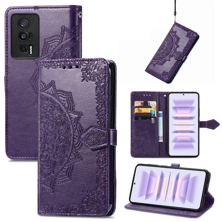 For Xiaomi Redmi K60 Pro Mandala Flower Embossed Leather Phone Case(Purple) - free shipping - PMC TechLife - Order now!