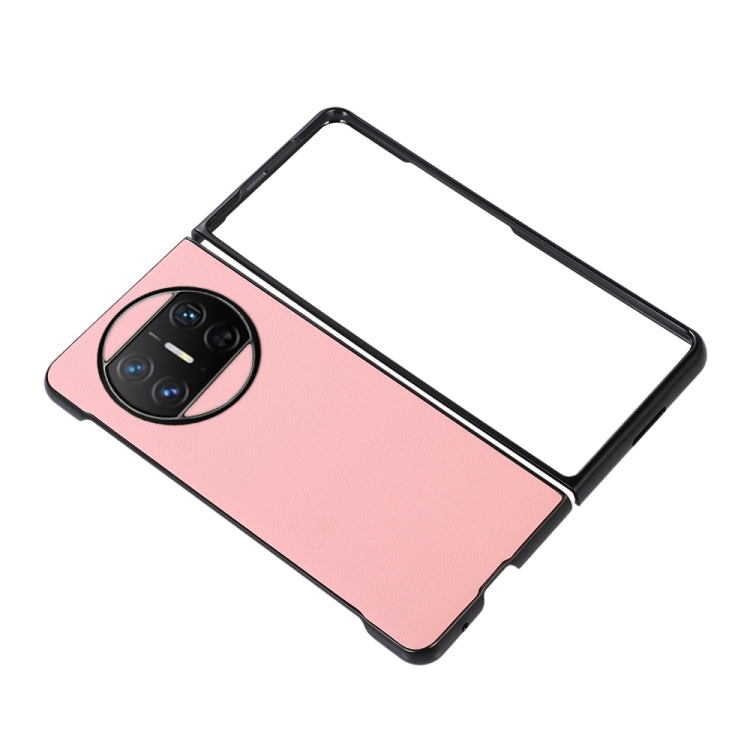 For Huawei Mate X3 Two-color Litchi Texture PU Phone Case(Pink) - Huawei Cases by PMC TechLife | Online Shopping South Africa | PMC TechLife | Buy Now Pay Later Mobicred