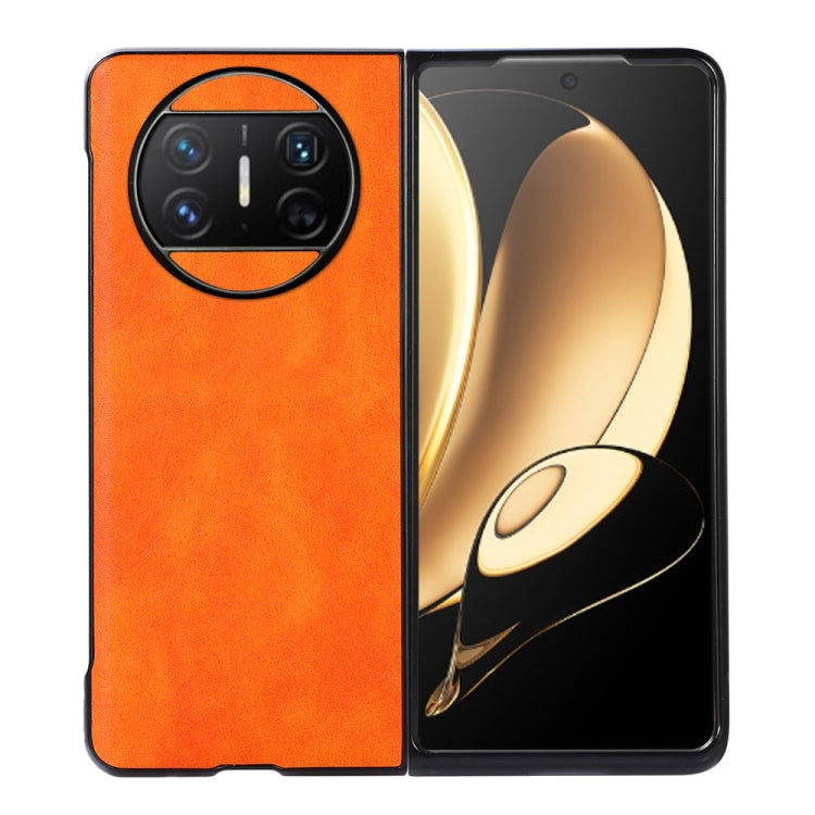 For Huawei Mate X3 Two-color Litchi Texture PU Phone Case(Orange) - free shipping - PMC TechLife - Order now!