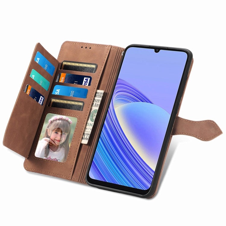 For TCL 40 SE Embossed Flower Zipper Leather Phone Case(Brown) - free shipping - PMC TechLife - Order now!