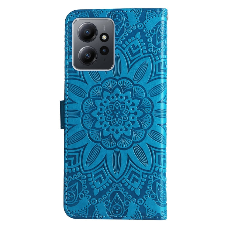For Xiaomi Redmi Note 12 4G Global Embossed Sunflower Leather Phone Case(Blue) - free shipping - PMC TechLife - Order now!