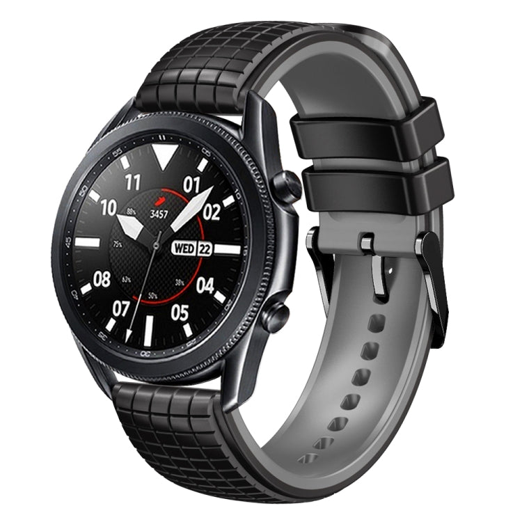20mm Universal Mesh Two-Tone Silicone Watch Band(Black Gray) - Smart Wear by PMC TechLife | Online Shopping South Africa | PMC TechLife