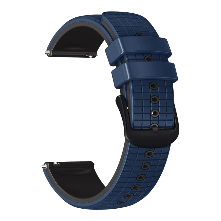 20mm Universal Mesh Two-Tone Silicone Watch Band(Dark Blue Black) - Smart Wear by PMC TechLife | Online Shopping South Africa | PMC TechLife