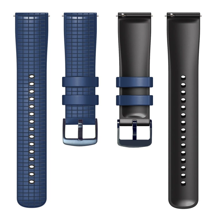 20mm Universal Mesh Two-Tone Silicone Watch Band(Dark Blue Black) - Smart Wear by PMC TechLife | Online Shopping South Africa | PMC TechLife