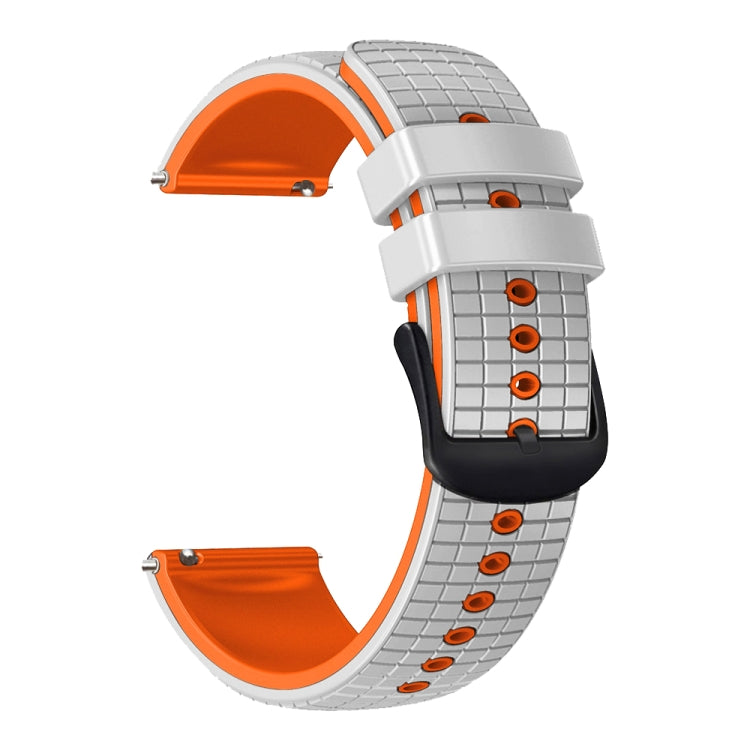 22mm Universal Mesh Two-Tone Silicone Watch Band(White Orange) - Smart Wear by PMC TechLife | Online Shopping South Africa | PMC TechLife