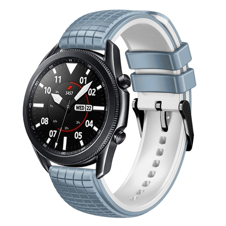 22mm Universal Mesh Two-Tone Silicone Watch Band(Blue White) - Smart Wear by PMC TechLife | Online Shopping South Africa | PMC TechLife