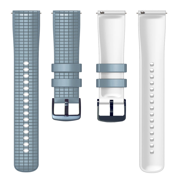 22mm Universal Mesh Two-Tone Silicone Watch Band(Blue White) - Smart Wear by PMC TechLife | Online Shopping South Africa | PMC TechLife