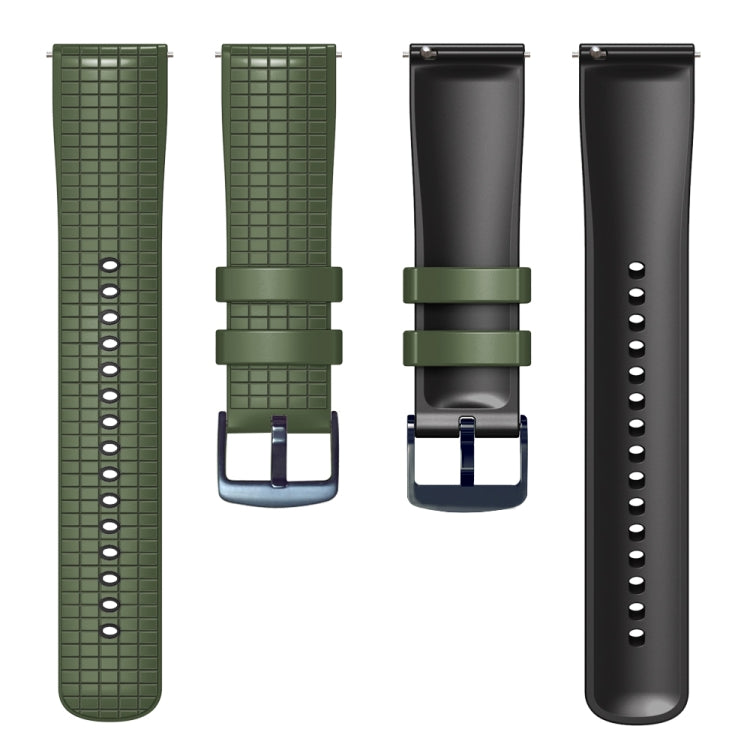 22mm Universal Mesh Two-Tone Silicone Watch Band(Army Green Black) - Smart Wear by PMC TechLife | Online Shopping South Africa | PMC TechLife