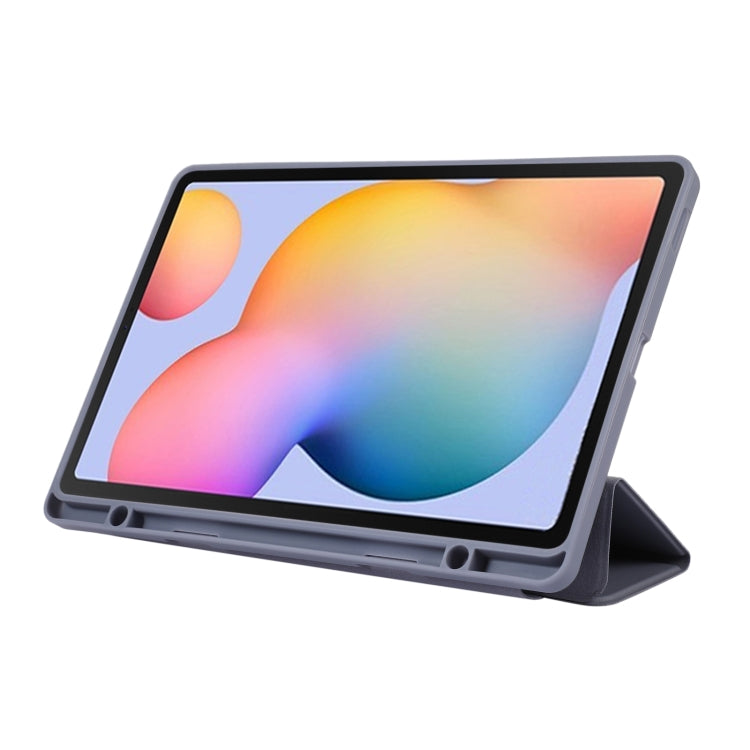 For Samsung Galaxy Tab S6 Lite/Tab S6 Lite 2022 Solid Color 3-folding Leather Tablet Case(Black) - free shipping - PMC TechLife - Order now!