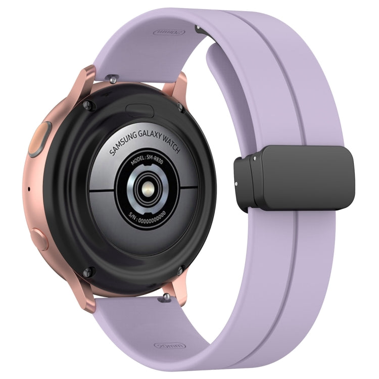 20mm Universal Flat Head Groove Folding Black Buckle Silicone Watch Band(Purple) - Smart Wear by PMC TechLife | Online Shopping South Africa | PMC TechLife