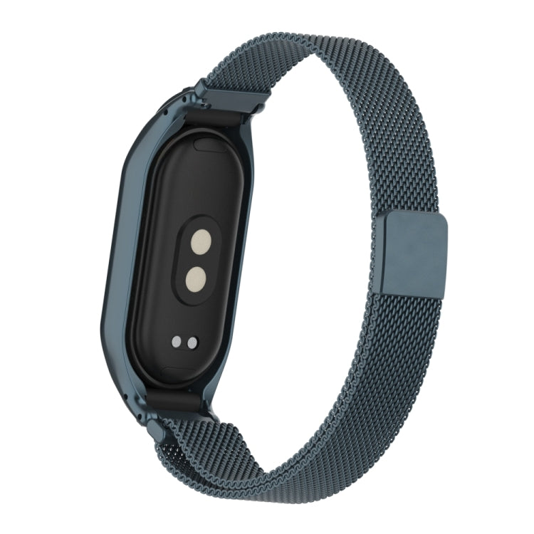 For Xiaomi Mi Band 8 Integrated Metal Case + Milanese Magnetic Watch Band(Titanium Gray) - Smart Wear by PMC TechLife | Online Shopping South Africa | PMC TechLife