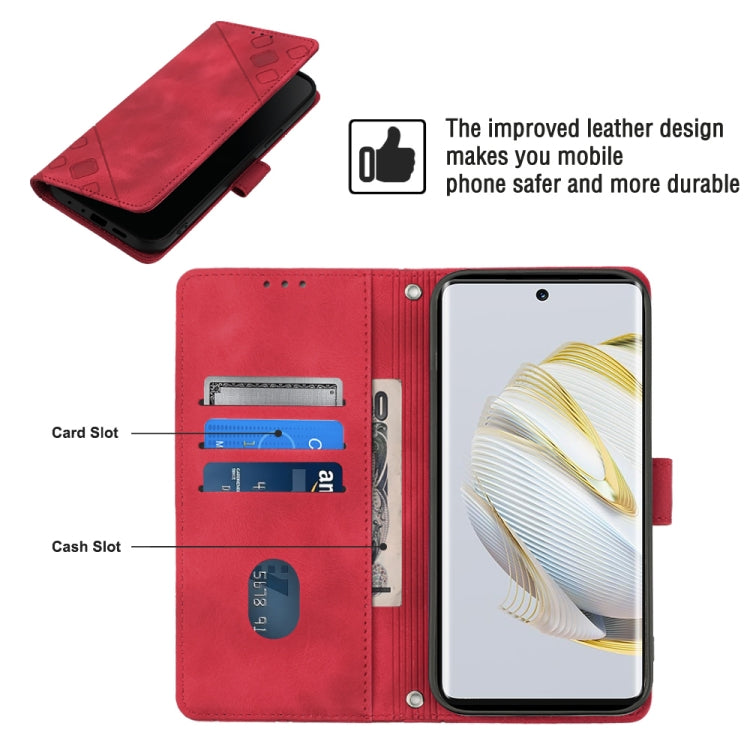 For Huawei nova 10 Skin-feel Embossed Leather Phone Case(Red) - free shipping - PMC TechLife - Order now!