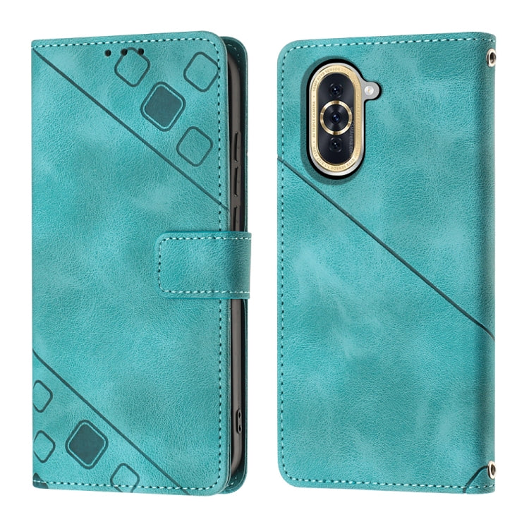 For Huawei nova 10 Skin-feel Embossed Leather Phone Case(Green) - free shipping - PMC TechLife - Order now!