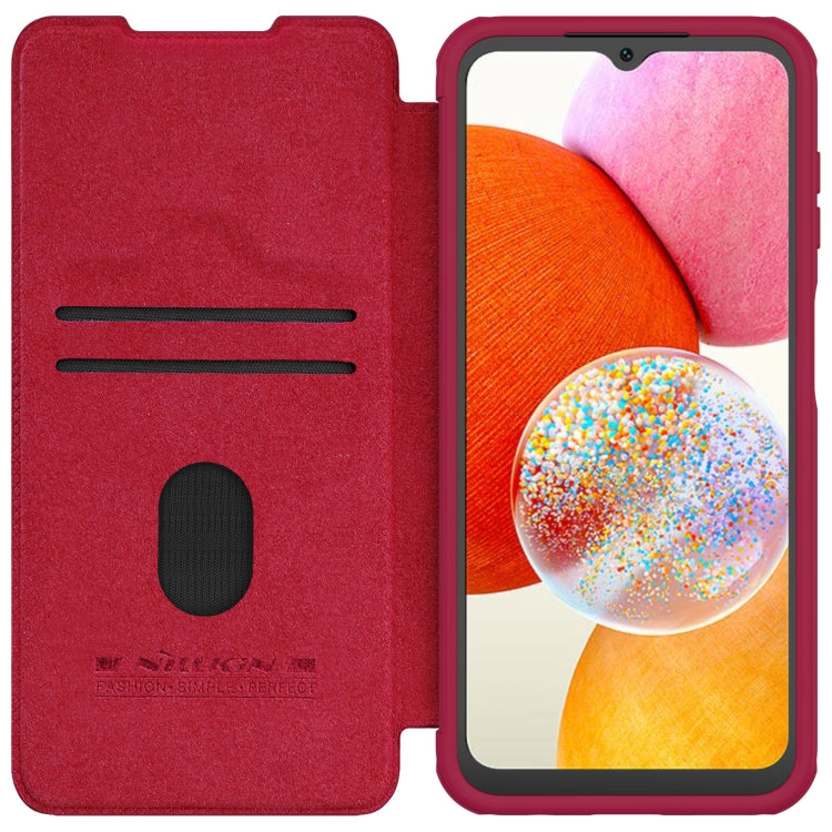 For Samsung Galaxy A14 4G NILLKIN QIN Series Pro Sliding Camera Cover Design Leather Phone Case(Red) - Galaxy Phone Cases by NILLKIN | Online Shopping South Africa | PMC TechLife