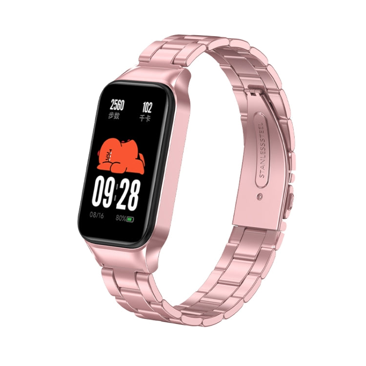 For Redmi Band 2 Three-bead Metal Watch Band(Rose Pink) - Smart Wear by PMC TechLife | Online Shopping South Africa | PMC TechLife