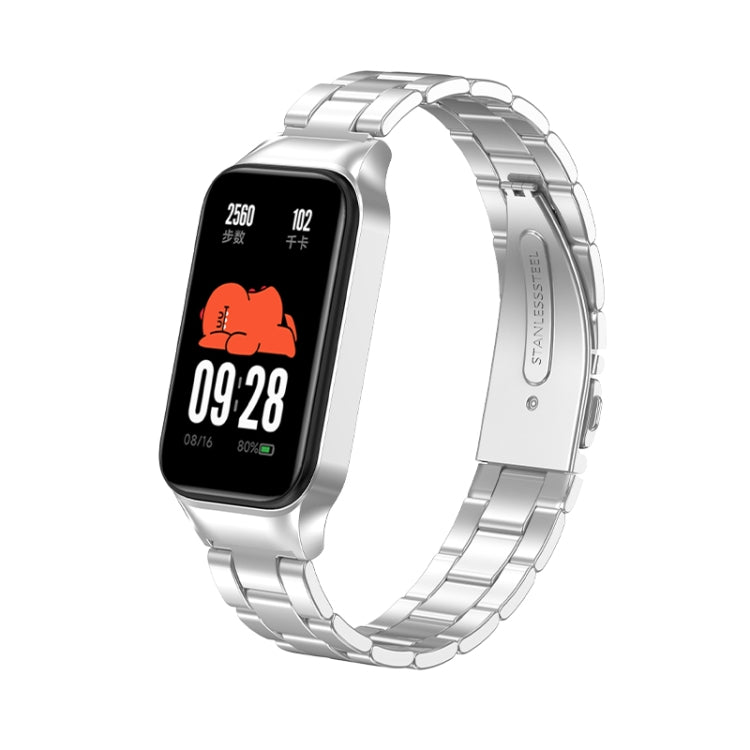 For Redmi Band 2 Three-bead Metal Watch Band(Silver) - Smart Wear by PMC TechLife | Online Shopping South Africa | PMC TechLife