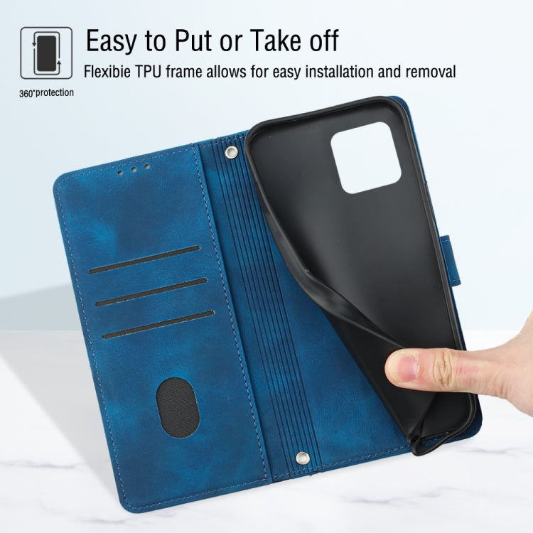 For Honor X6 / X8 5G Skin-feel Embossed Leather Phone Case(Blue) - free shipping - PMC TechLife - Order now!