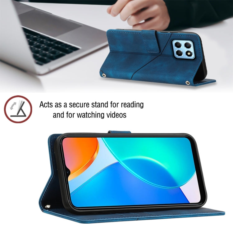 For Honor X6 / X8 5G Skin-feel Embossed Leather Phone Case(Blue) - free shipping - PMC TechLife - Order now!