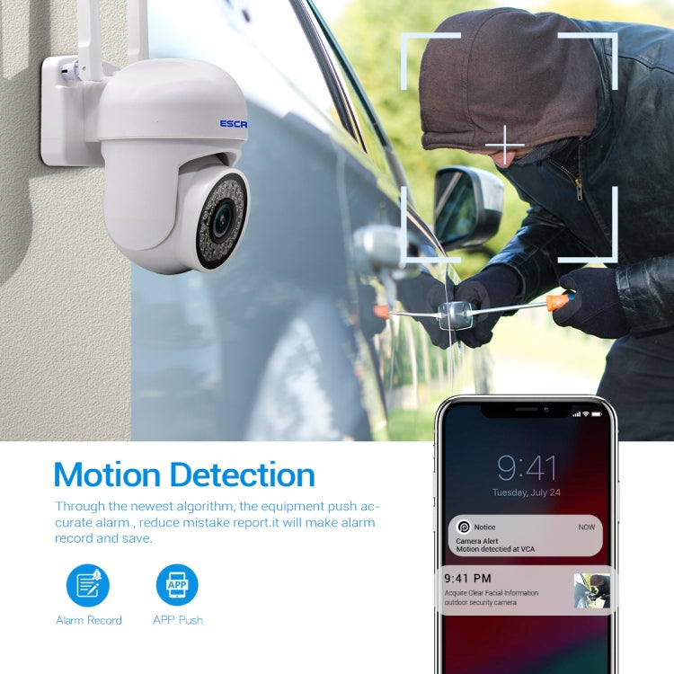 ESCAM PVR007 3MP Smart HD WiFi Camera Support Full Color Night Vision / Motion Detection / Sound Alarm / TF Card(US Plug) - Wireless Camera by ESCAM | Online Shopping South Africa | PMC TechLife | Buy Now Pay Later Mobicred