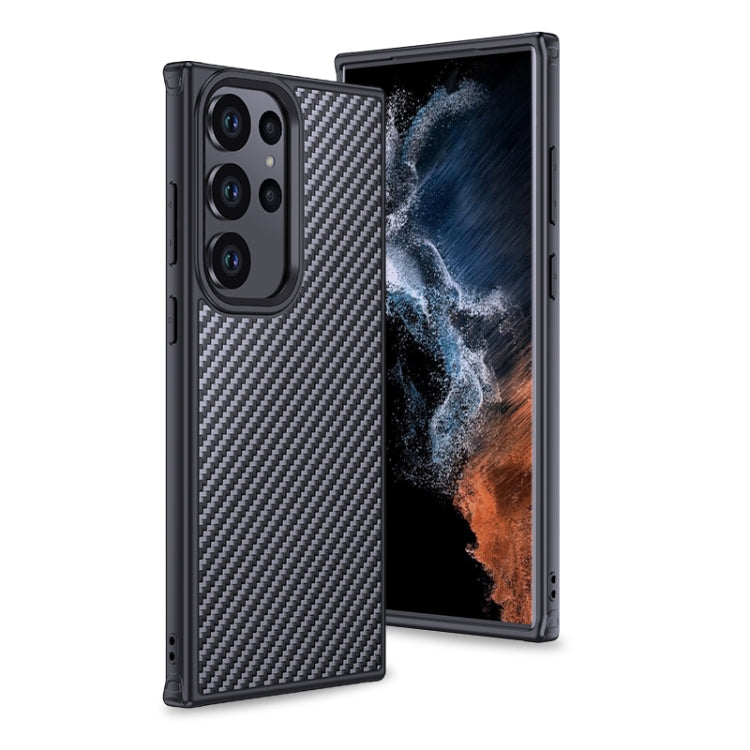For Samsung Galaxy S23 Ultra 5G wlons Magsafe Carbon Fiber Kevlar TPU Phone Case(Black) - Galaxy S23 Ultra 5G Cases by wlons | Online Shopping South Africa | PMC TechLife | Buy Now Pay Later Mobicred