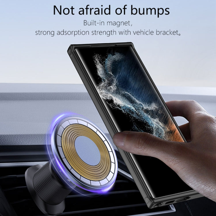 For Samsung Galaxy S23 Ultra 5G wlons Magsafe Carbon Fiber Kevlar TPU Phone Case(Black) - Galaxy S23 Ultra 5G Cases by wlons | Online Shopping South Africa | PMC TechLife | Buy Now Pay Later Mobicred