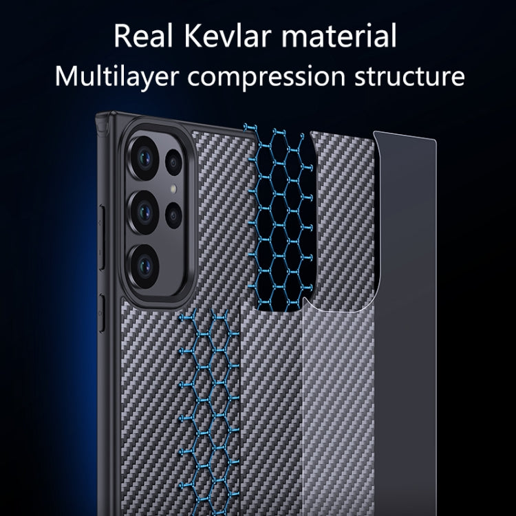 For Samsung Galaxy S23 Ultra 5G wlons Magsafe Carbon Fiber Kevlar TPU Phone Case(Black) - Galaxy S23 Ultra 5G Cases by wlons | Online Shopping South Africa | PMC TechLife | Buy Now Pay Later Mobicred