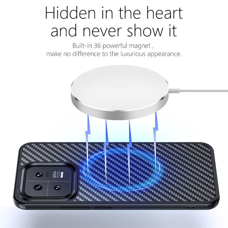 For Xiaomi 13 Pro wlons Magsafe Carbon Fiber Kevlar TPU Phone Case(Black) - Xiaomi Cases by wlons | Online Shopping South Africa | PMC TechLife | Buy Now Pay Later Mobicred