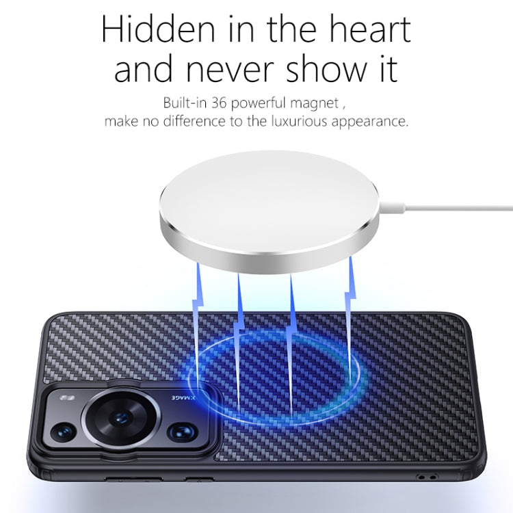For Huawei P60 wlons Magsafe Carbon Fiber Kevlar TPU Phone Case(Black) - Huawei Cases by wlons | Online Shopping South Africa | PMC TechLife | Buy Now Pay Later Mobicred