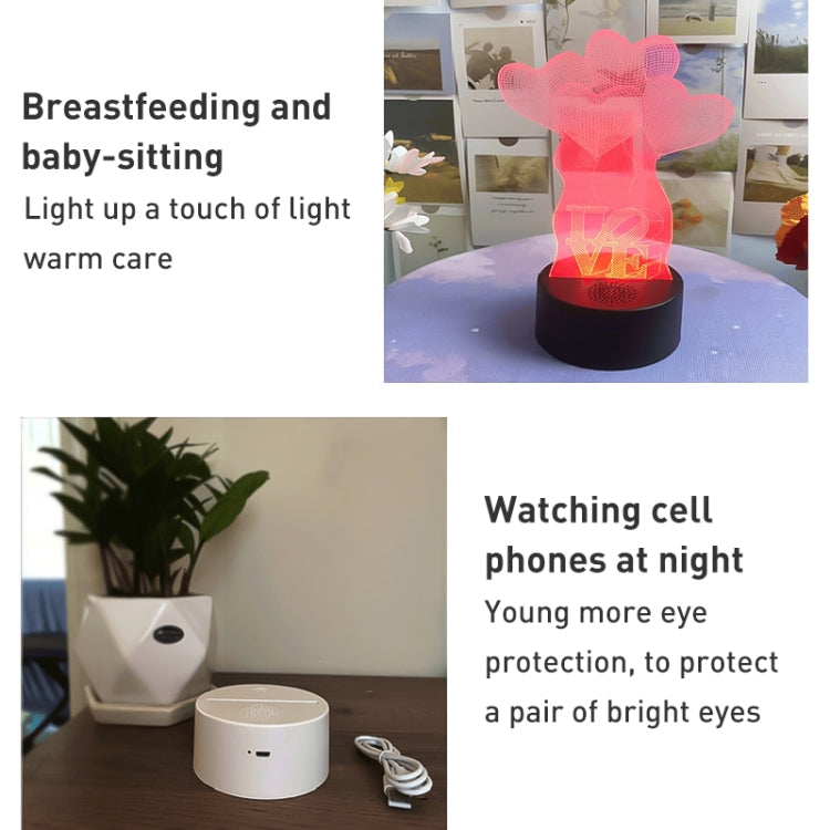 A189 LED Colorful 3D Night Light Bluetooth Speaker Base(White Square) - Desktop Speaker by PMC TechLife | Online Shopping South Africa | PMC TechLife